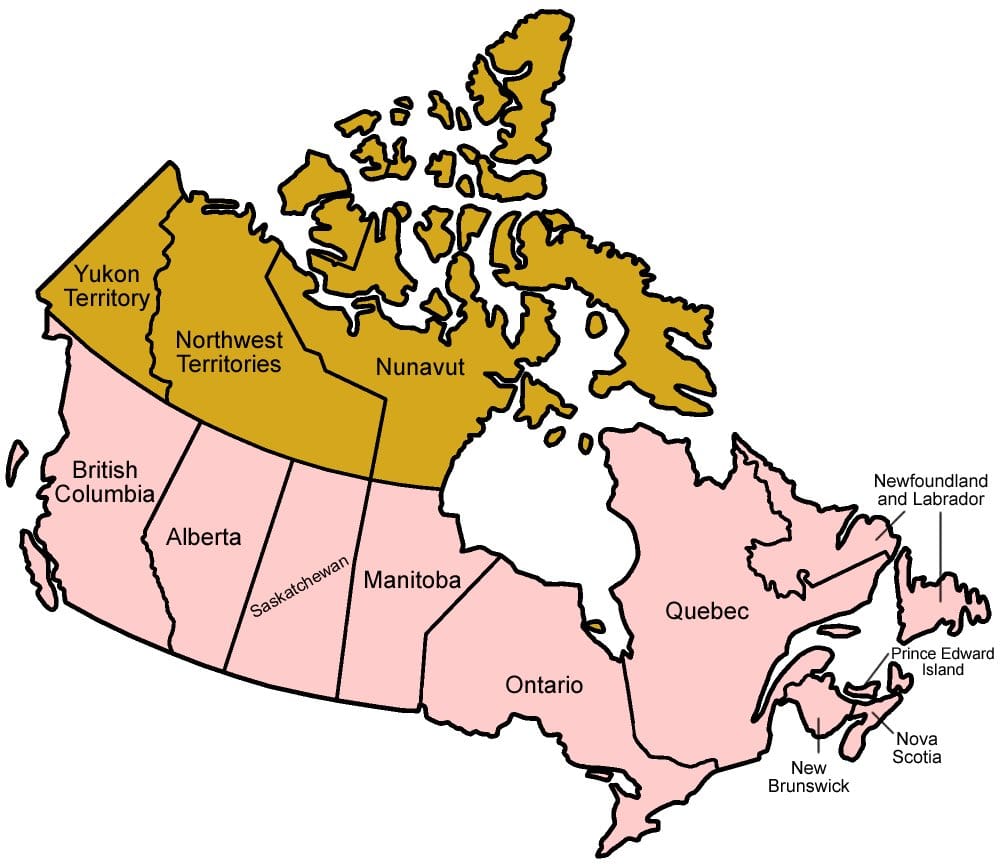 División político-territorial de Canadá